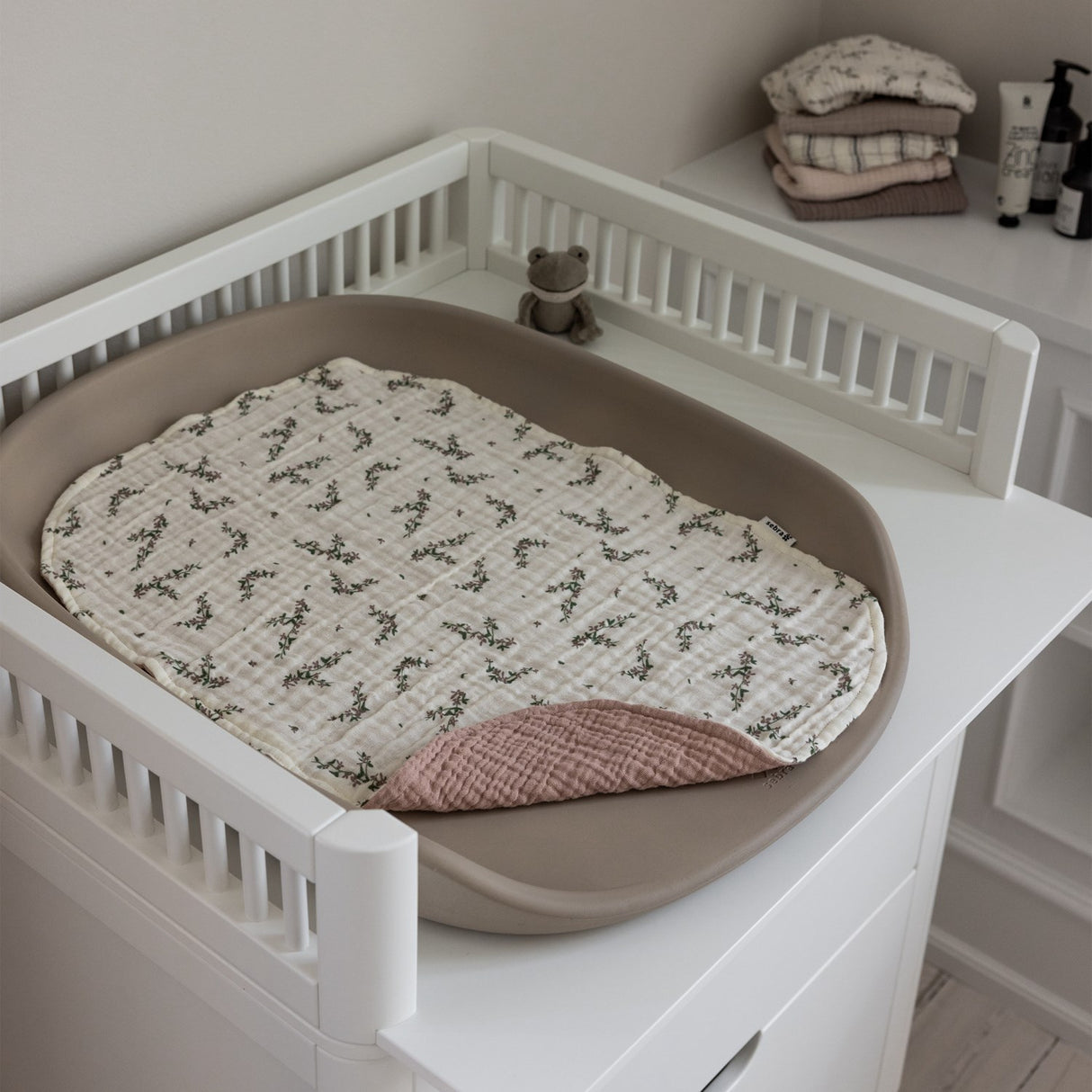 Sebra Rose Powder Blossom Changing Mat Towels 2-Pakning Muslin