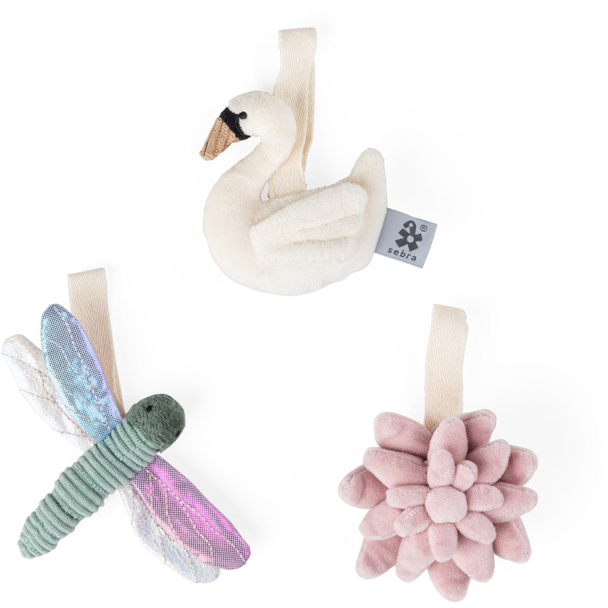 Sebra Multi Flower/Dragonfly/Swan Activity Toys 3-Pakning