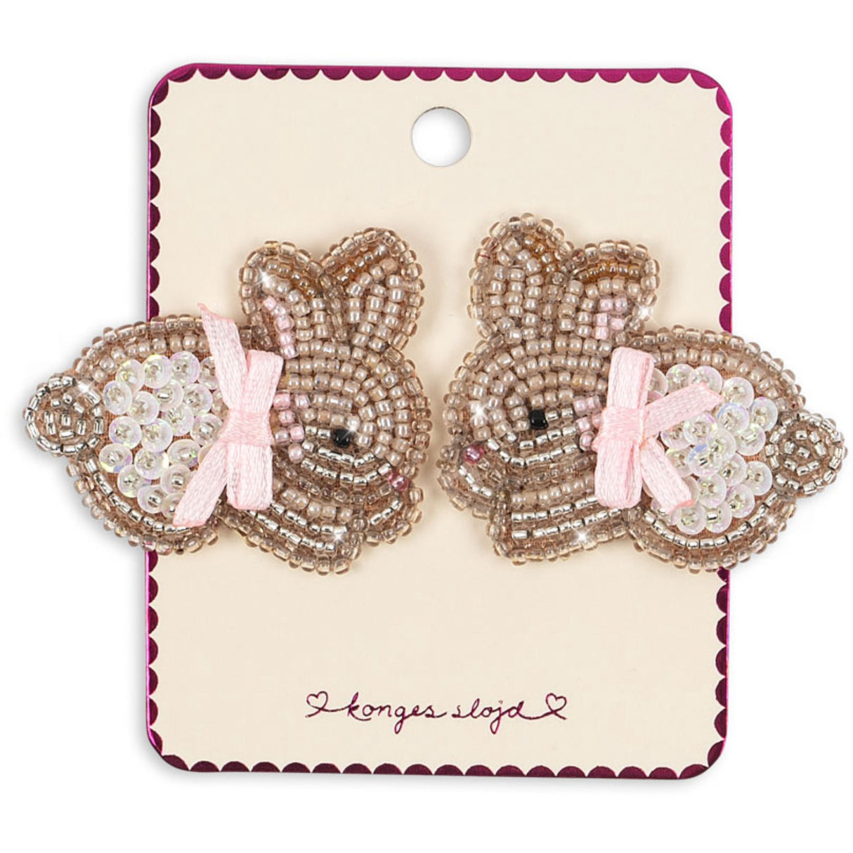 Konges Sløjd Bunny 2 Pakke Beaded Bunny Hair Clips