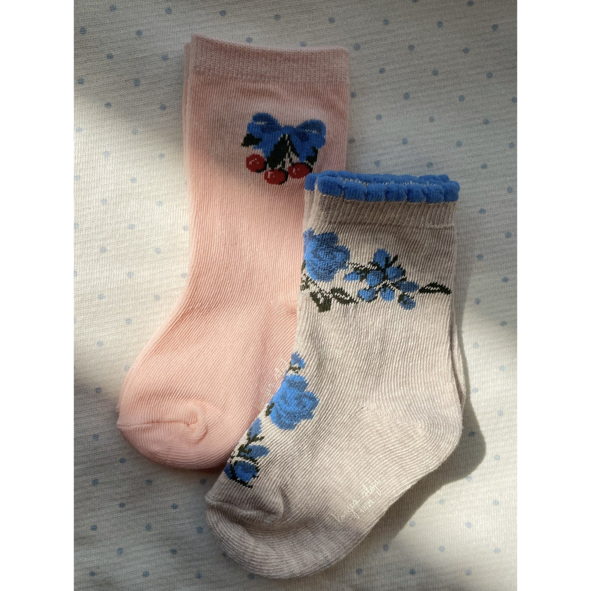 Konges Sløjd Amarena/Tramonto 2 Pakke Flower Og Cherry Jacquard Strømper