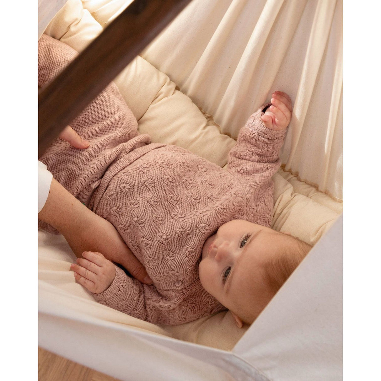 Moonboon Nature Hammock, Cream White Motor Essential Bundle - Baby Hammock