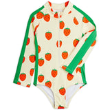 Mini Rodini Off-white Strawberries AOP Ls Uv Badedrakt