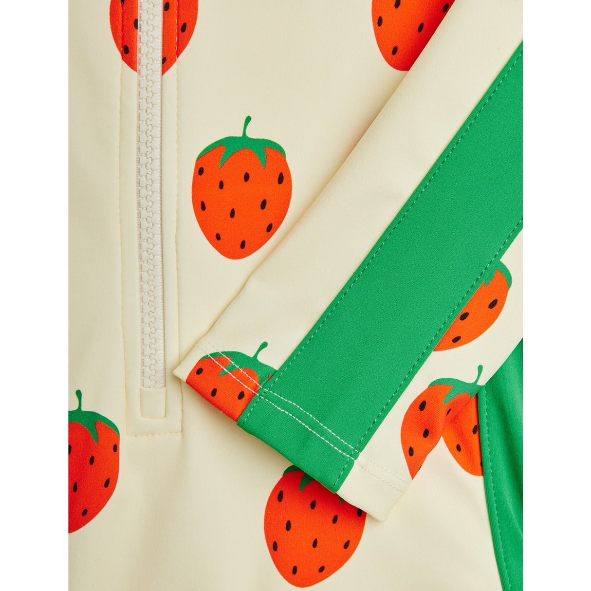 Mini Rodini Off-white Strawberries AOP Ls Uv Badedrakt