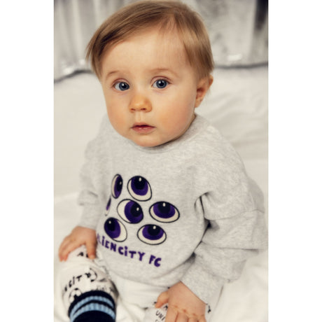 Mini Rodini Grey Melange Eyes Emb Collegegenser