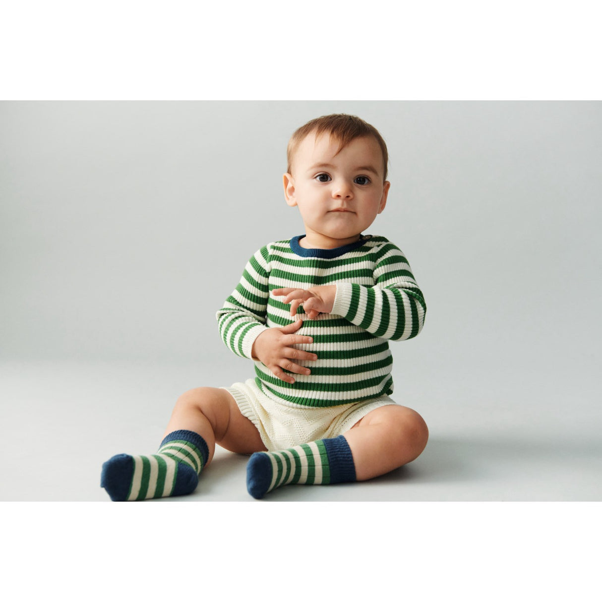 FUB Ecru/Pine Rib Bluse