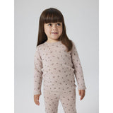 Name It Shadow Gray Small Flowers Nmfwang Ull Needle Ls Topp Noos