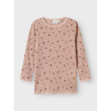 Name It Shadow Gray Small Flowers Nmfwang Ull Needle Ls Topp Noos