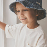 Huttelihut Navy Blazer Bøtte Lue Denim