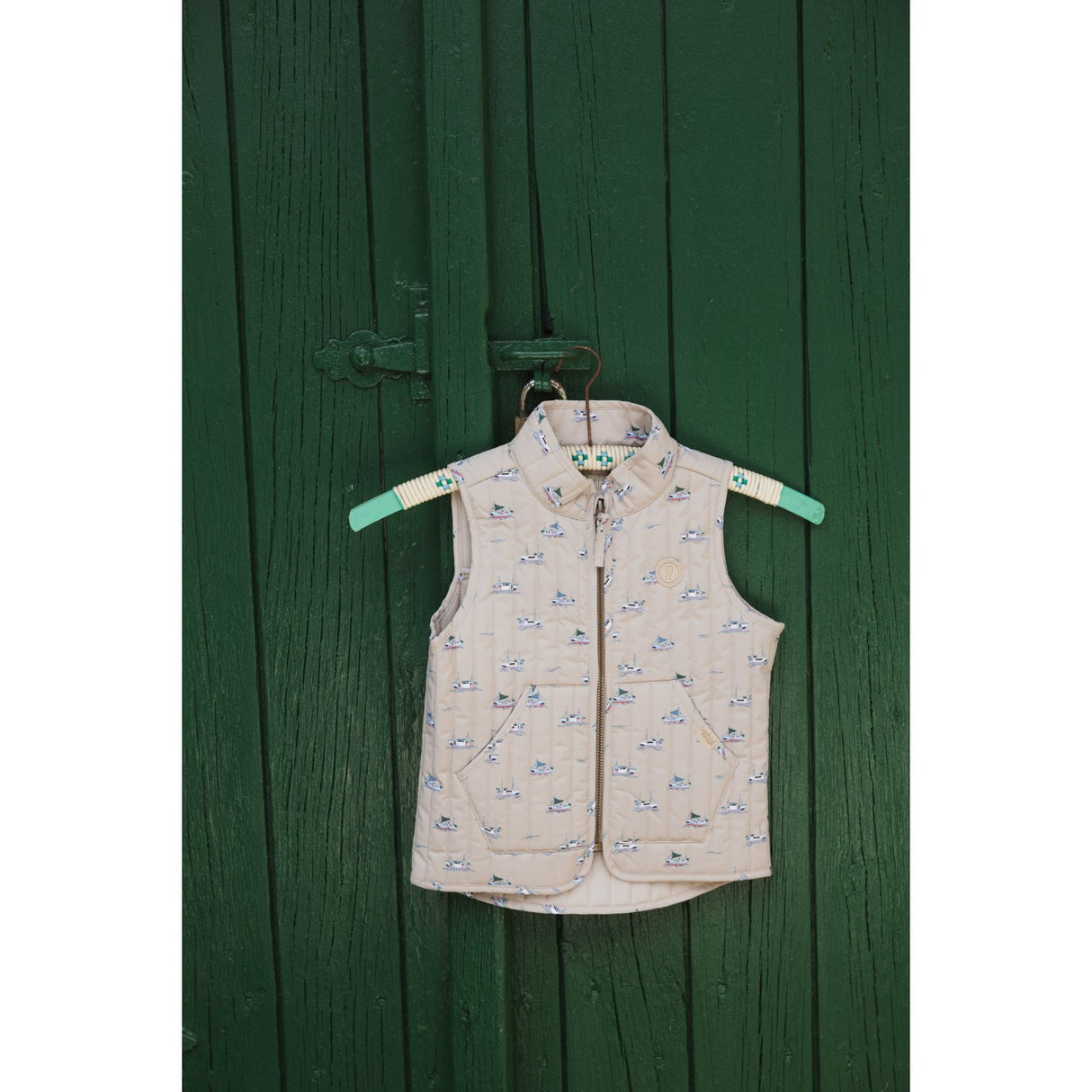 Petit Piao Oxford Tan Boat AOP PPEver Thermo Waistcoat