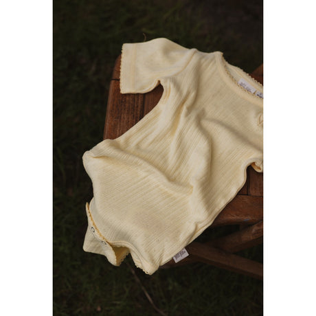 Petit Piao Mellow Yellow Ppsuze S_S Pointelle Body