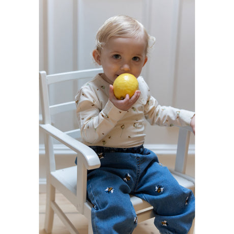 Petit Piao Light Blue Denim Emb Ppjubii Denim Bukser