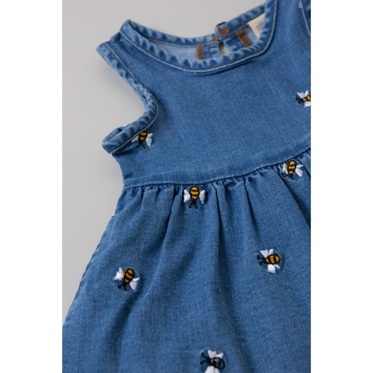 Petit Piao Light Blue Denim Emb Ppjubii S_L Denim Kjole