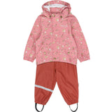 Petit Piao Dusty Rose Strawberry AOP PPDai Regntøy Sett W. Susp.