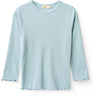 COPENHAGEN COLORS Dusty Blue Modal Rib Ls T-Shirt M/ Picot