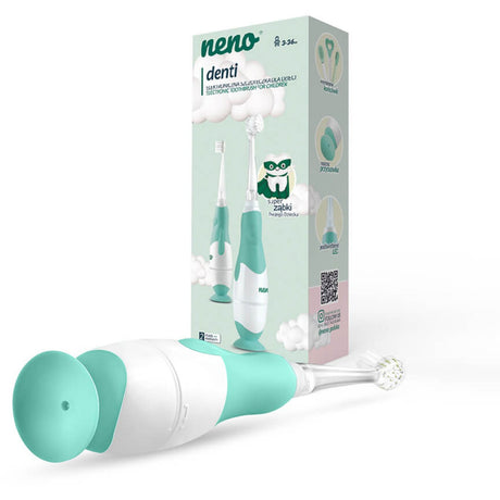 Neno Hvid, Grøn Elektrisk Tannbørste Denti Til Børn M. 4 Børstehoveder
