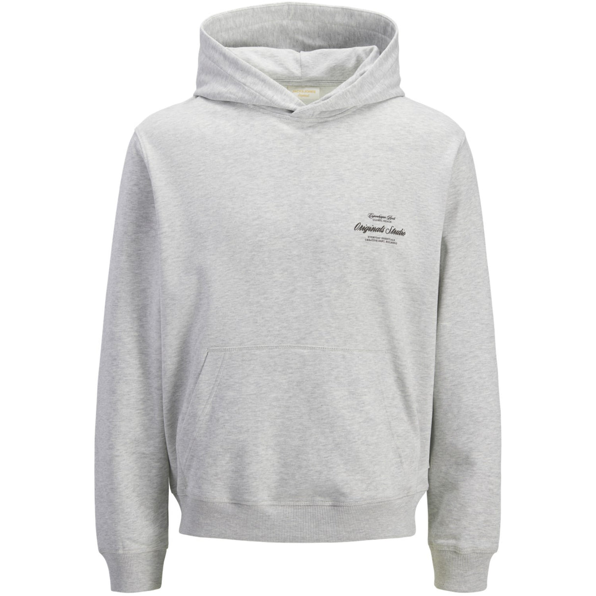 Jack & Jones Junior White Melange Jornorrebro Typo Back Sweat Hette Sn Jnr