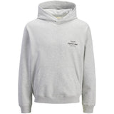Jack & Jones Junior White Melange Jornorrebro Typo Back Sweat Hette Sn Jnr