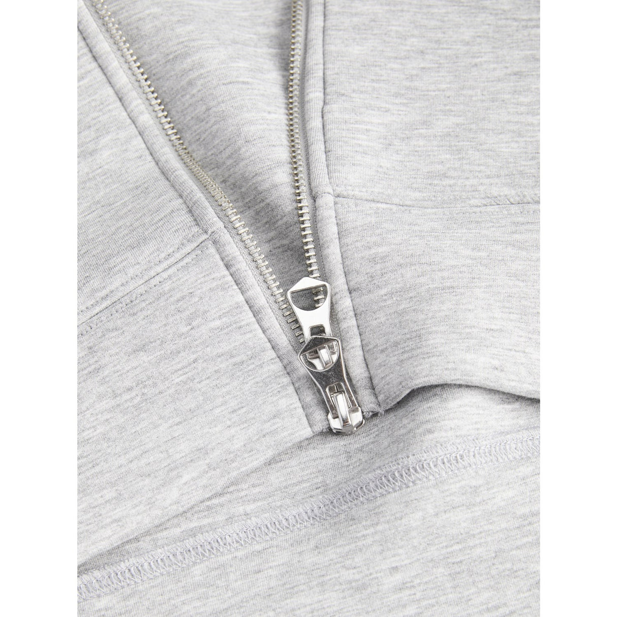Jack & Jones Junior Light Grey Melange Jcolegacy Sweat Scuba Zip Hette Sn Jnr
