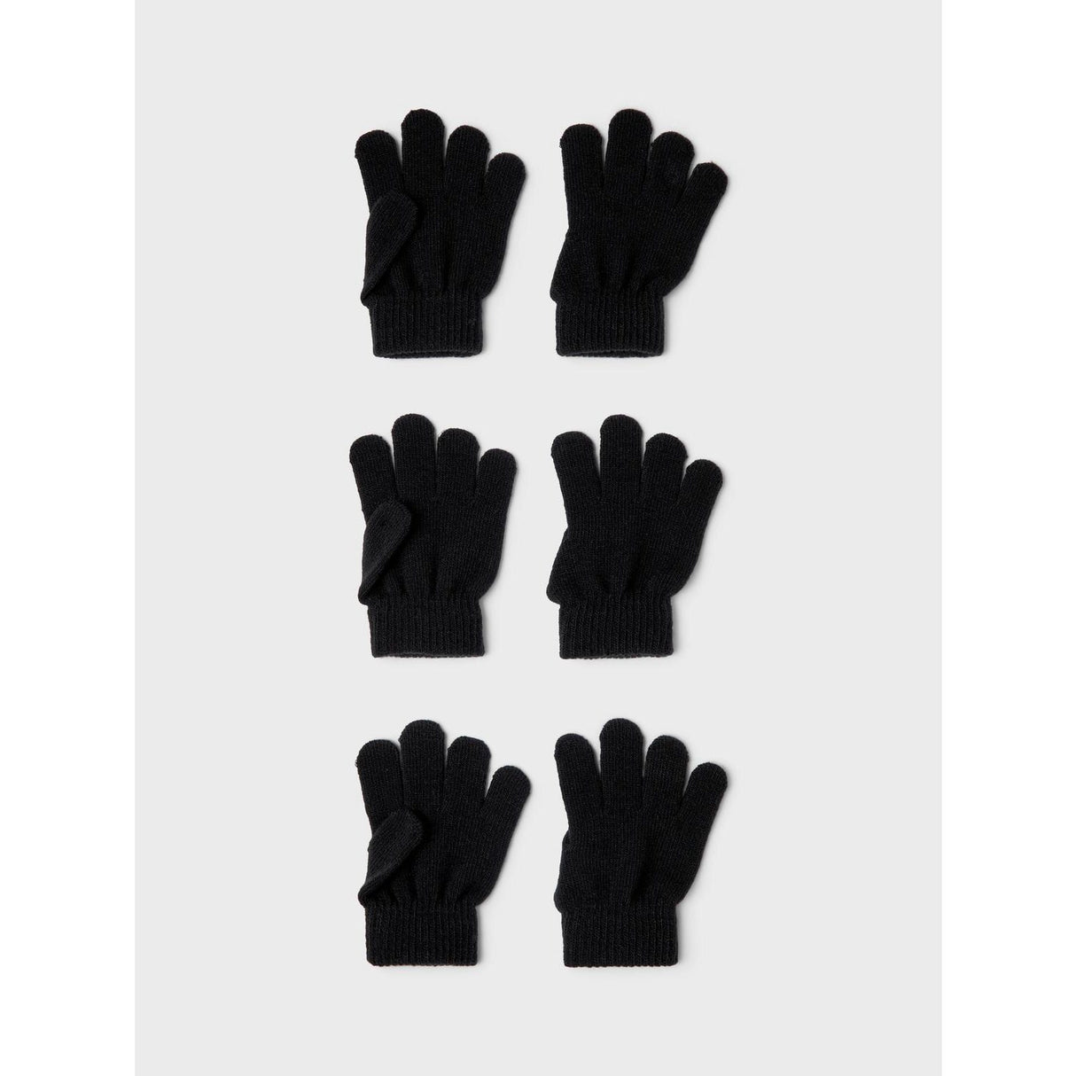 Name It Black Nmnmagic Strikk Hansker 3P