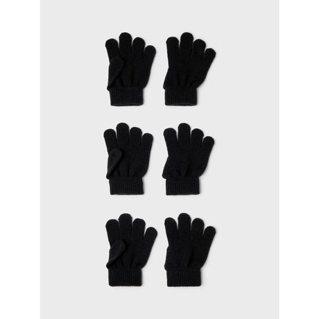 Name It Black Nmnmagic Strikk Hansker 3P