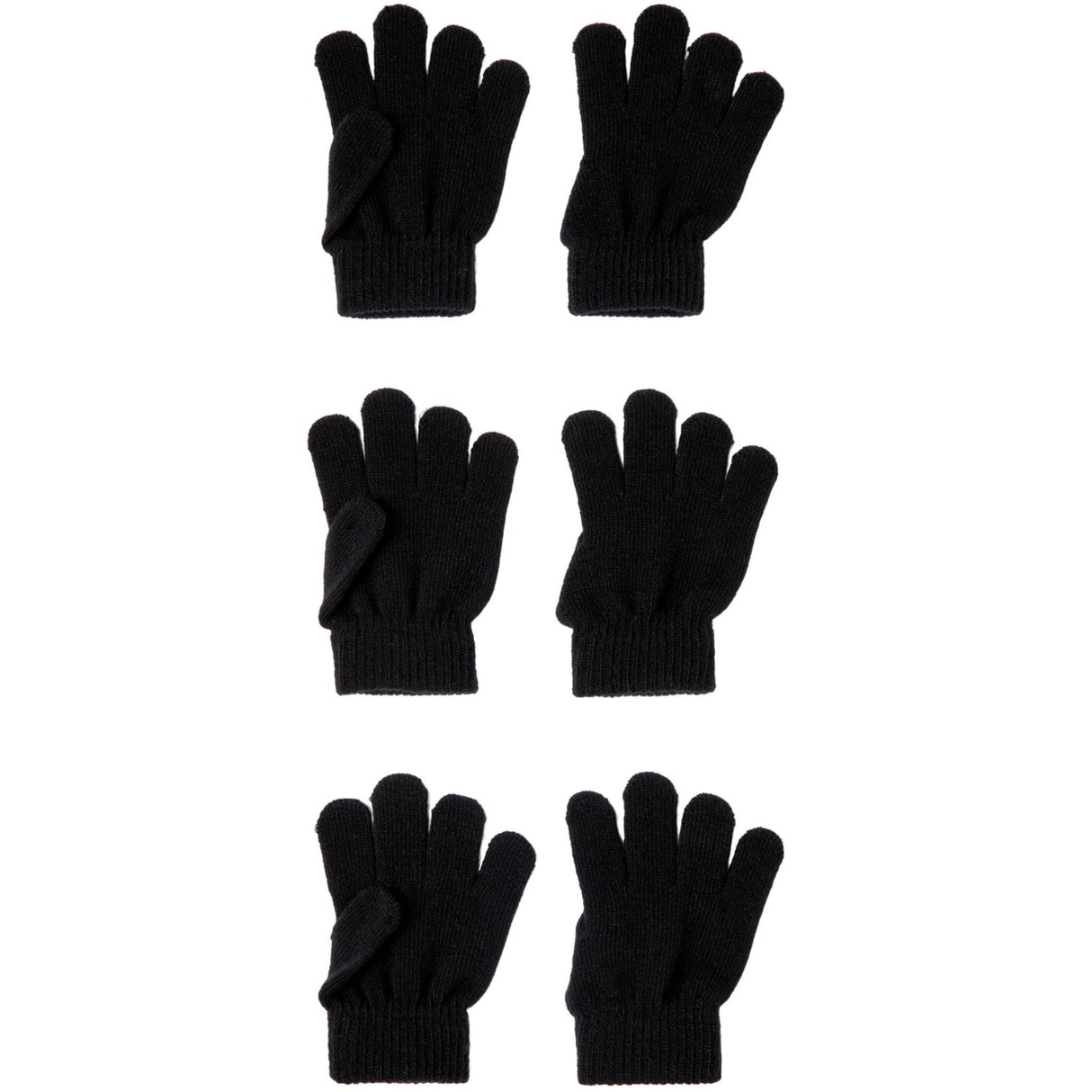 Name It Black Nmnmagic Strikk Hansker 3P