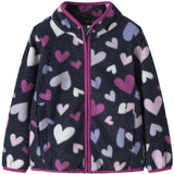 Name It Dark Sapphire Hearts Nmfmeeko Fleece Jakke Aop2 Noos