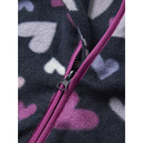 Name It Dark Sapphire Hearts Nmfmeeko Fleece Jakke Aop2 Noos