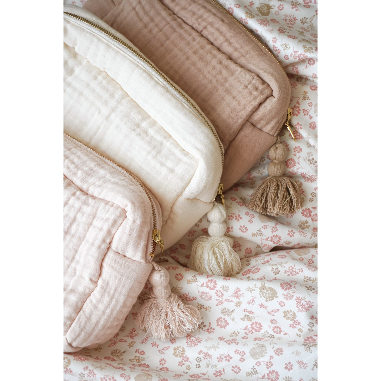 Cam Cam Copenhagen Anique White Capri Muslin Toiletry Veske