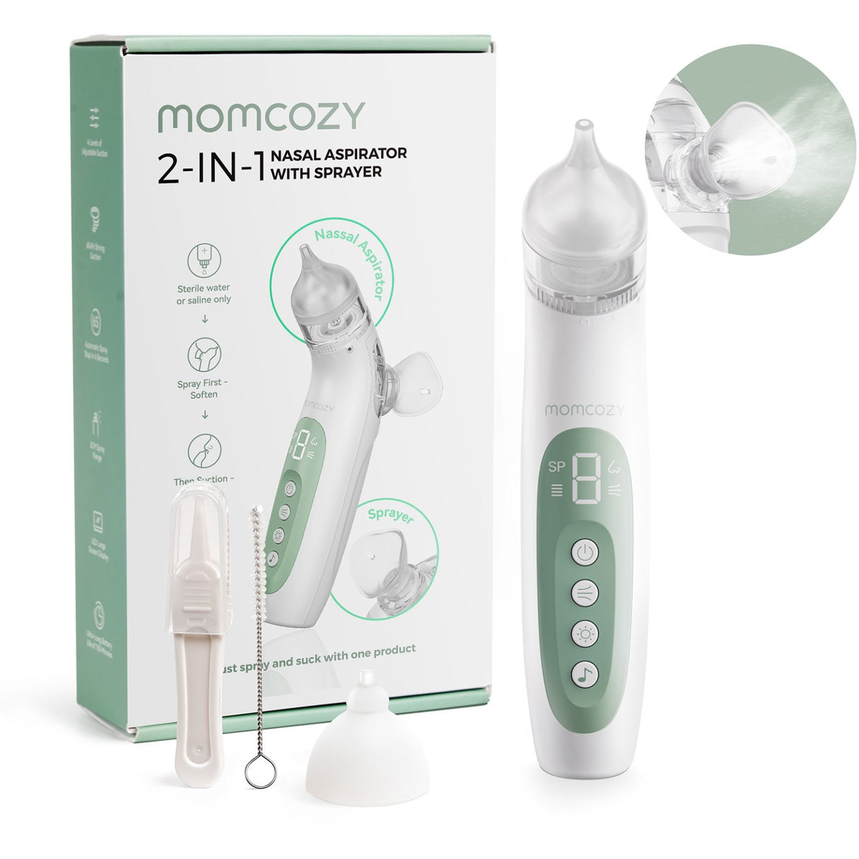Momcozy BreezyClear™ 2-i-1 Spray & Suction Electric Nasal