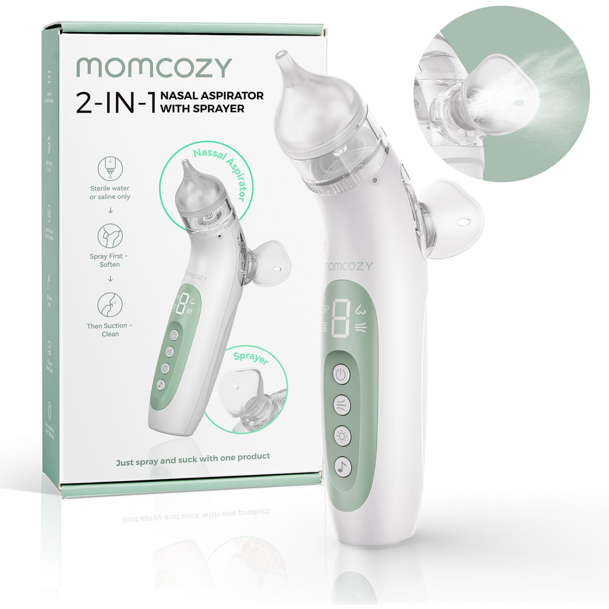 Momcozy BreezyClear™ 2-i-1 Spray & Suction Electric Nasal