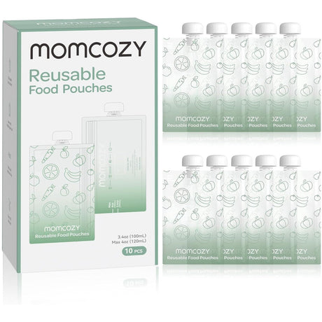 Momcozy Reusable Baby Food Pouches 100 Ml 10-Pack