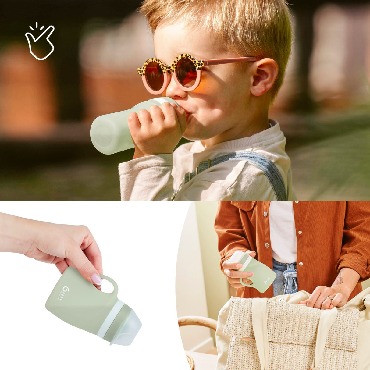 Babymoov Green Silikon Water Flaske