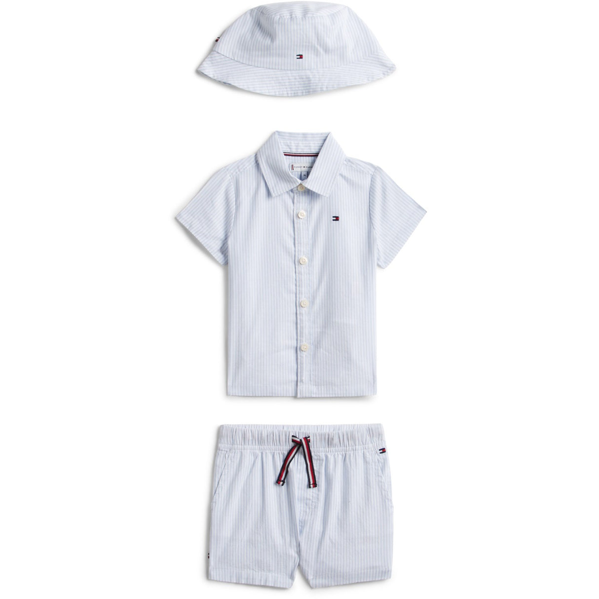 Tommy Hilfiger Blue Stripe Ithaca Kort Skjorte Lue Giftbox