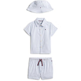 Tommy Hilfiger Blue Stripe Ithaca Kort Skjorte Lue Giftbox