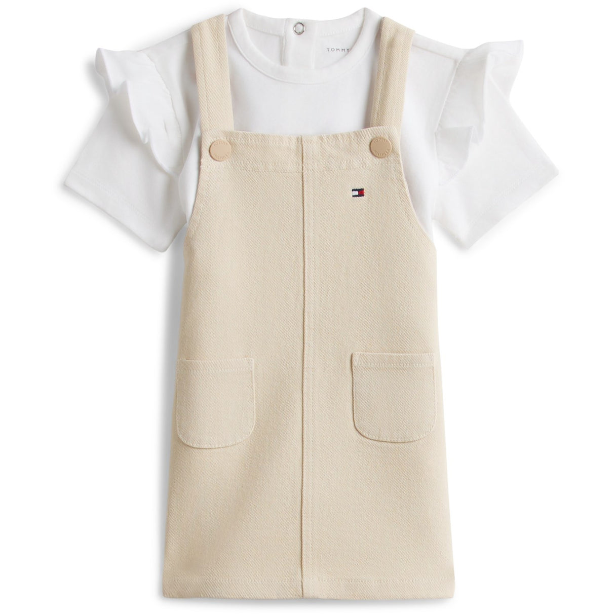 Tommy Hilfiger Classic Beige Dungaree Kjole Sett
