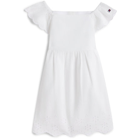 Tommy Hilfiger White Broiderie Anglaise Kjole S/S