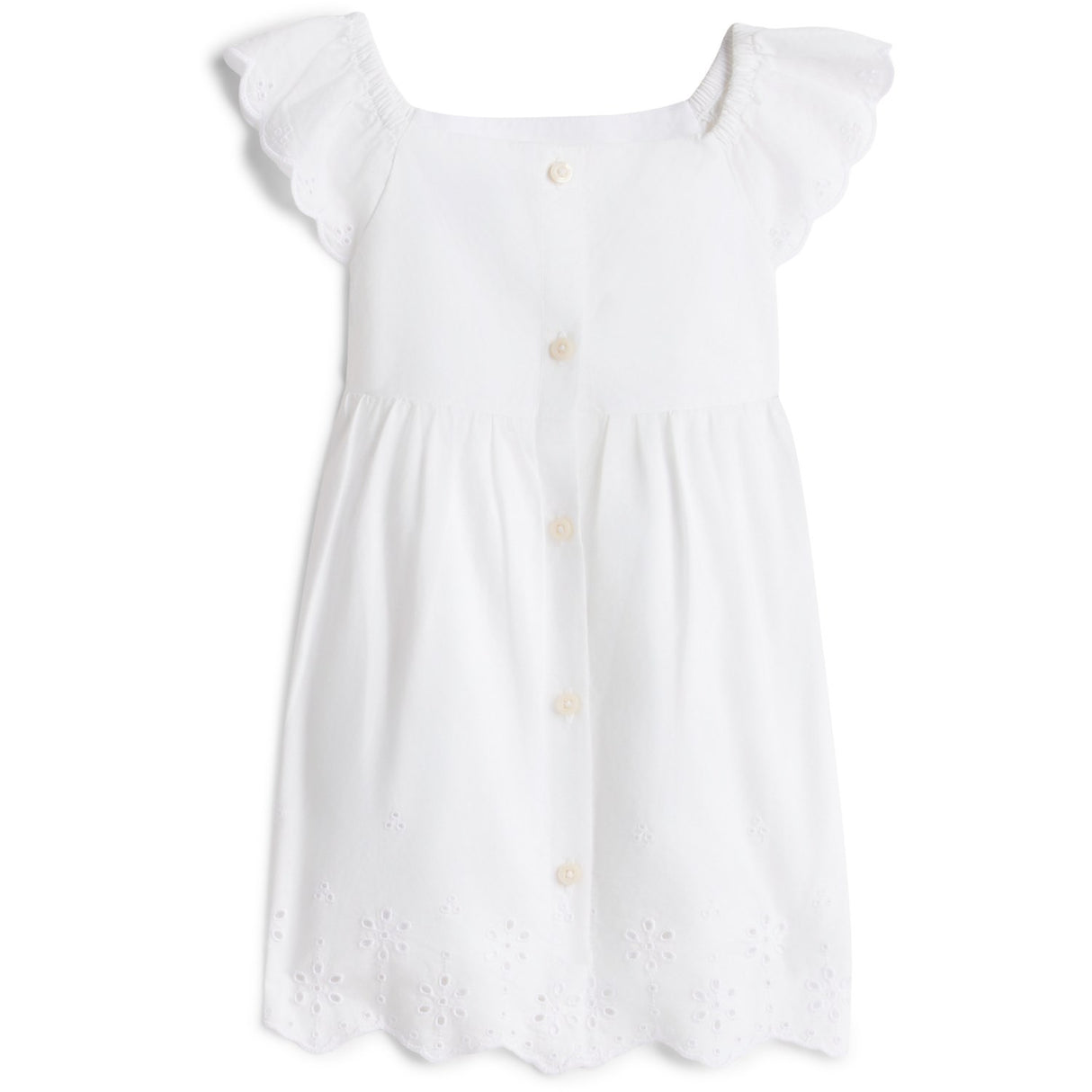 Tommy Hilfiger White Broiderie Anglaise Kjole S/S