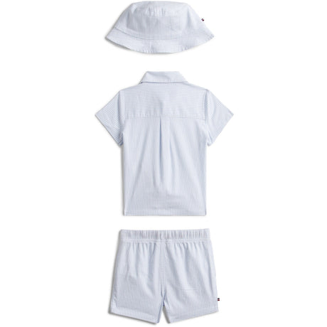 Tommy Hilfiger Blue Stripe Ithaca Kort Skjorte Lue Giftbox