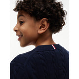 Tommy Hilfiger Dark Night Navy Bomull Cable Sweater
