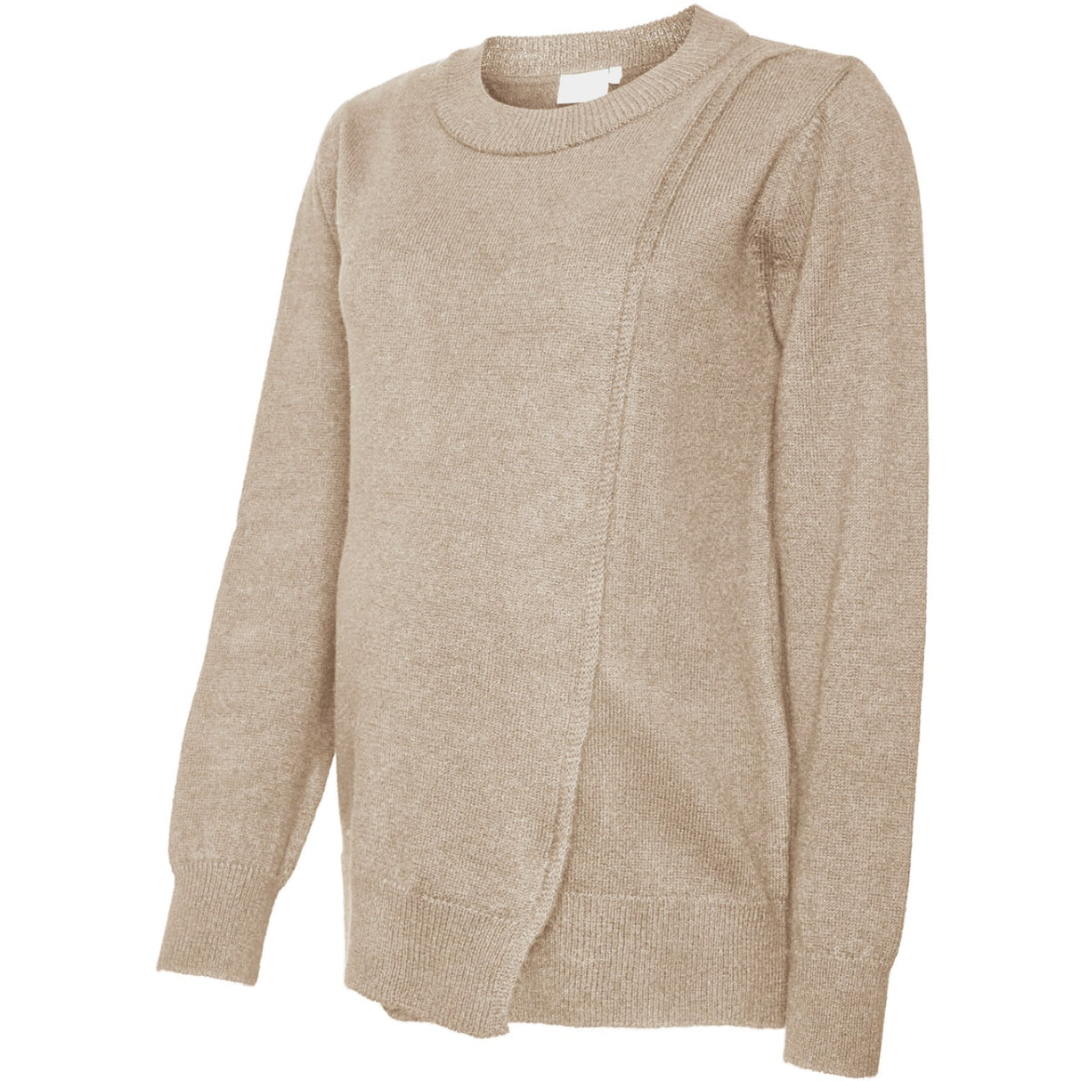 Mama;licious Natural Melange Mlnewanne Iris L/S Strikk Topp 2F Noos