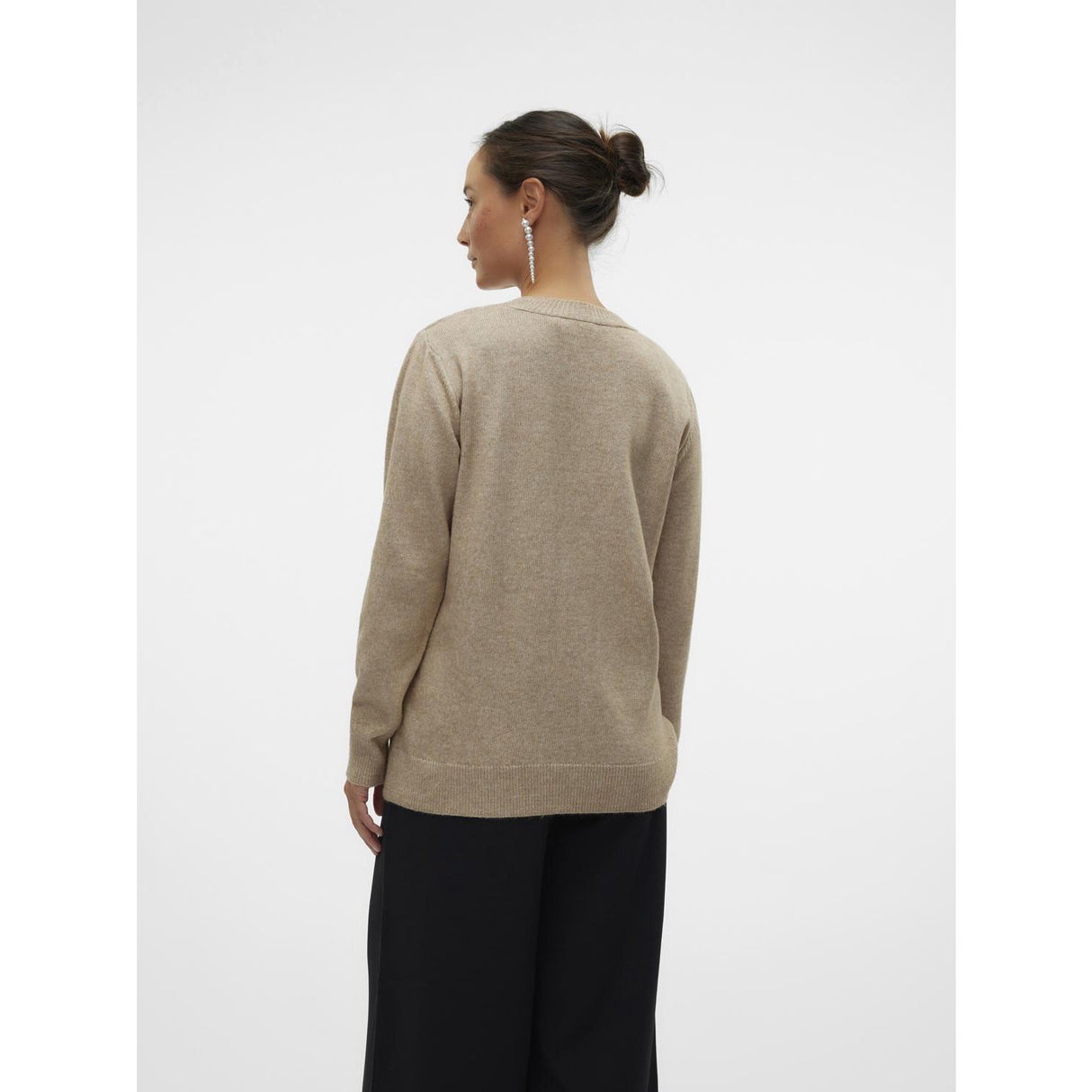 Mama;licious Natural Melange Mlnewanne Iris L/S Strikk Topp 2F Noos