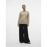 Mama;licious Natural Melange Mlnewanne Iris L/S Strikk Topp 2F Noos