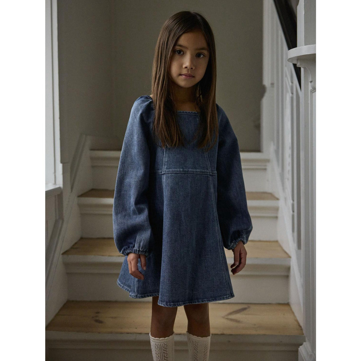 Lil'Atelier Dark Blue Denim Nmfobello Ls Loose Dnm Kjole 1144-Se Lil