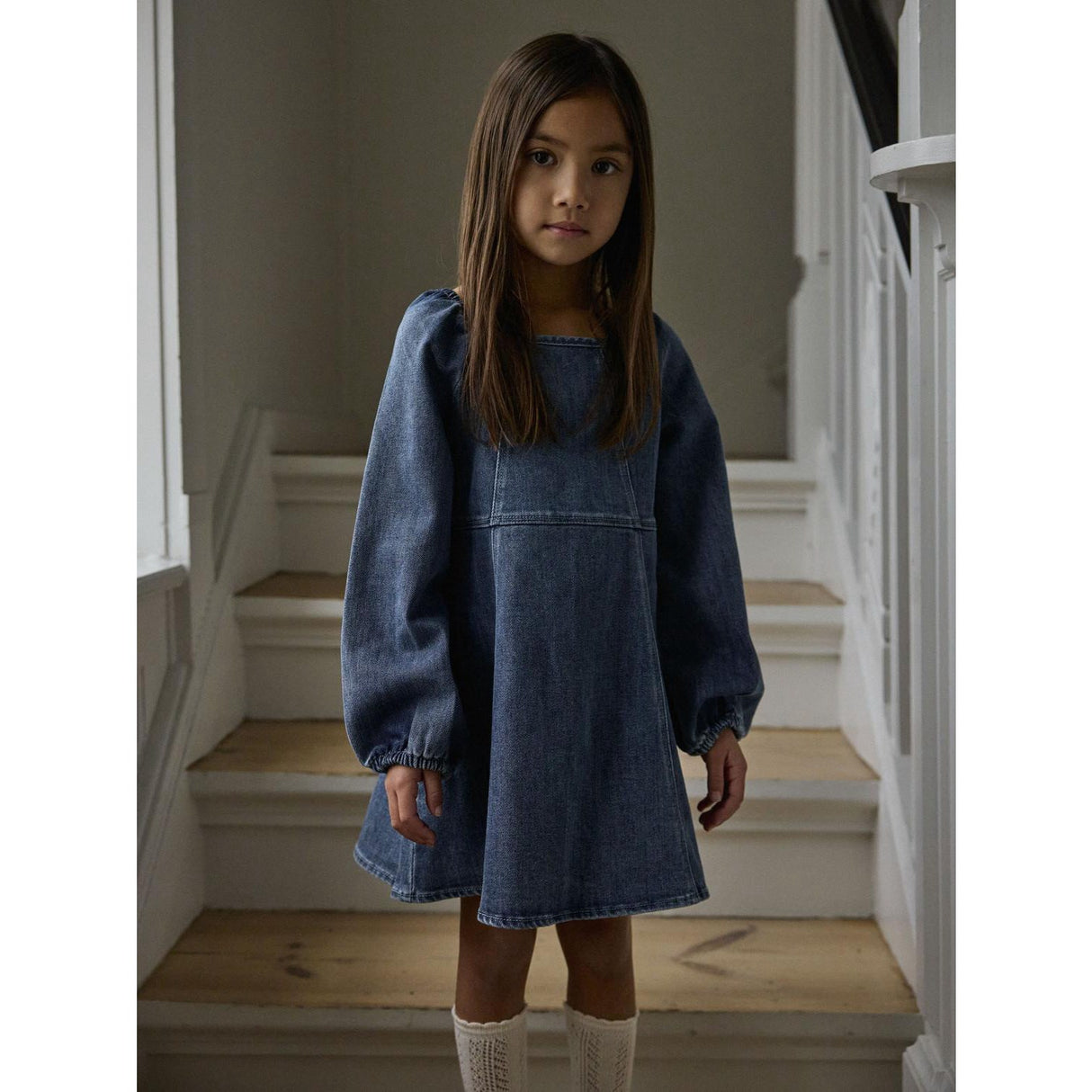 Lil'Atelier Dark Blue Denim Nmfobello Ls Loose Dnm Kjole 1144-Se Lil