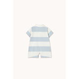 TinyCottons Washed Blue Stripes Strikk Polo One-Piece
