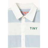 TinyCottons Washed Blue Stripes Strikk Polo One-Piece