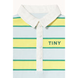 TinyCottons Ice Blue Retro Stripes Polo One-Piece