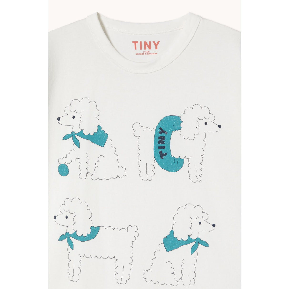 TinyCottons Off-white Poodle Graphic T-Shirt