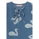 TinyCottons Medium Wash Denim Big Swans Kjole