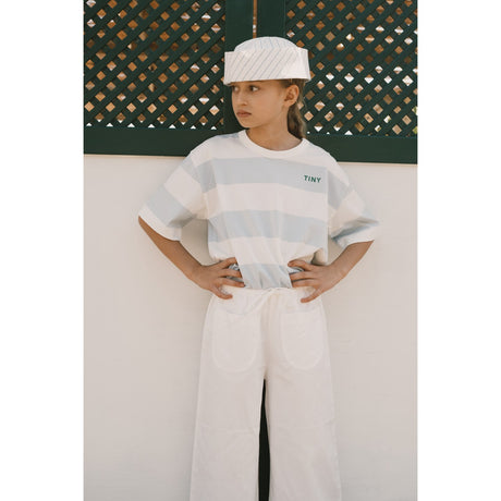 TinyCottons Light Cyan Stripes Strikk T-Shirt